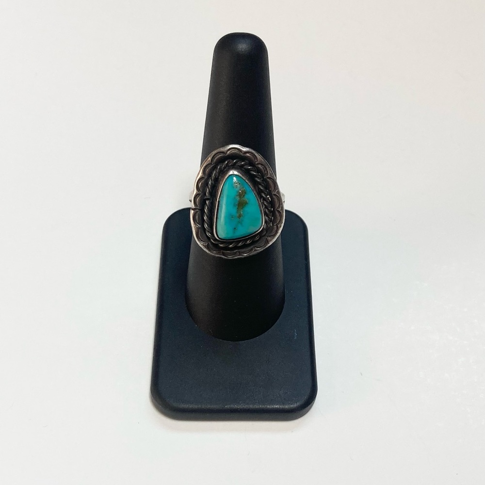 Vintage Southwest Native Turquoise Sterling Statement Ring